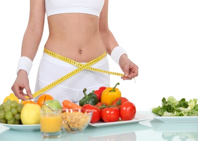 Tabel dengan produk yang berguna untuk penurunan berat badan